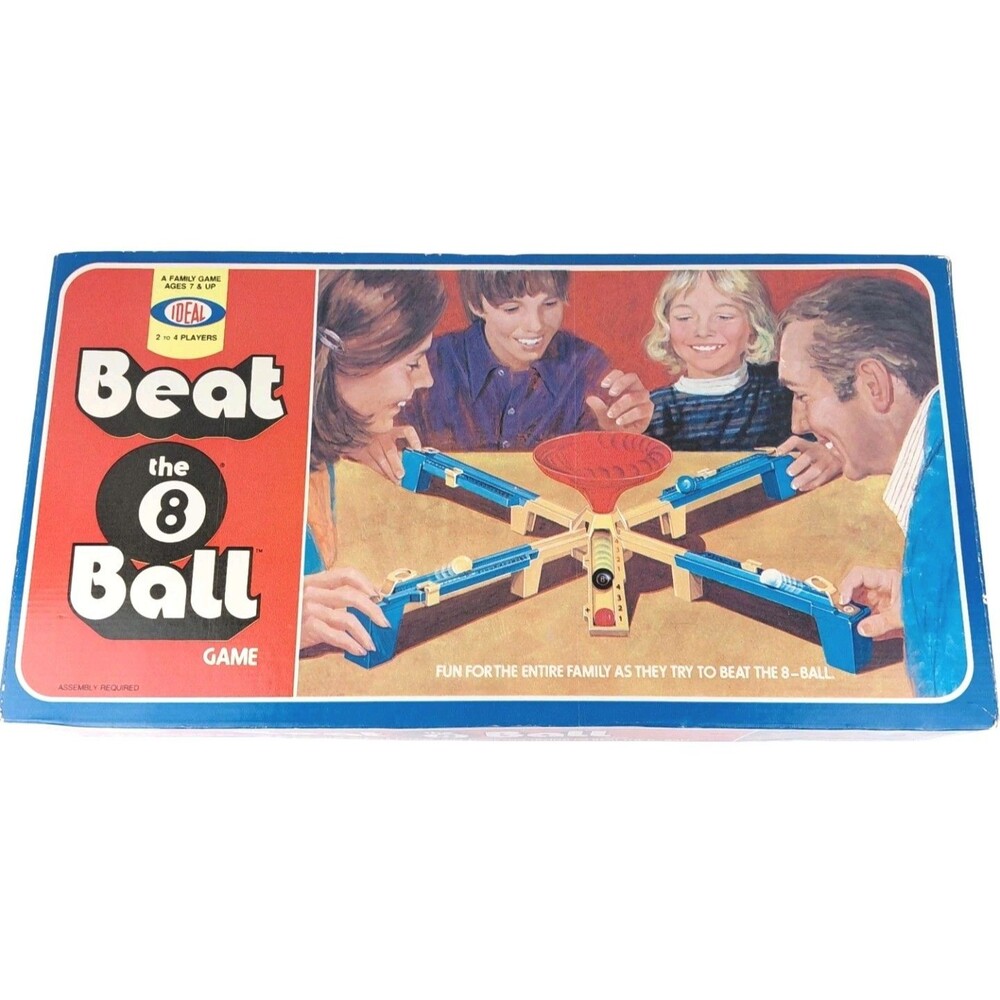 Ideal Beat The 8 Ball Family Board Game Marble Vtg 1970’s